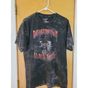 Ladrft T-shirt Deconstruction World Tour Acid Wash Size Large Black
